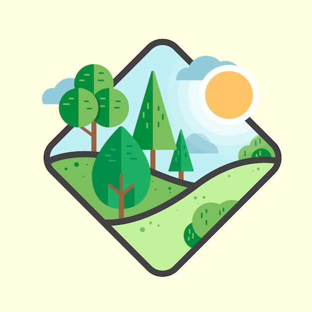 Paisaje De La Naturaleza Vector Premium