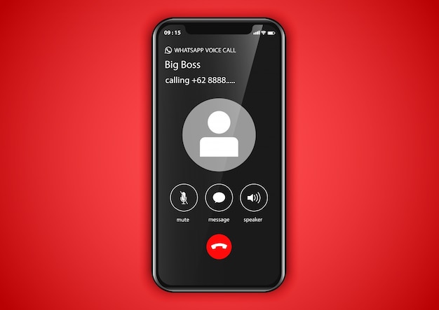 Pantalla de llamada a la aplicación móvil | Vector Premium