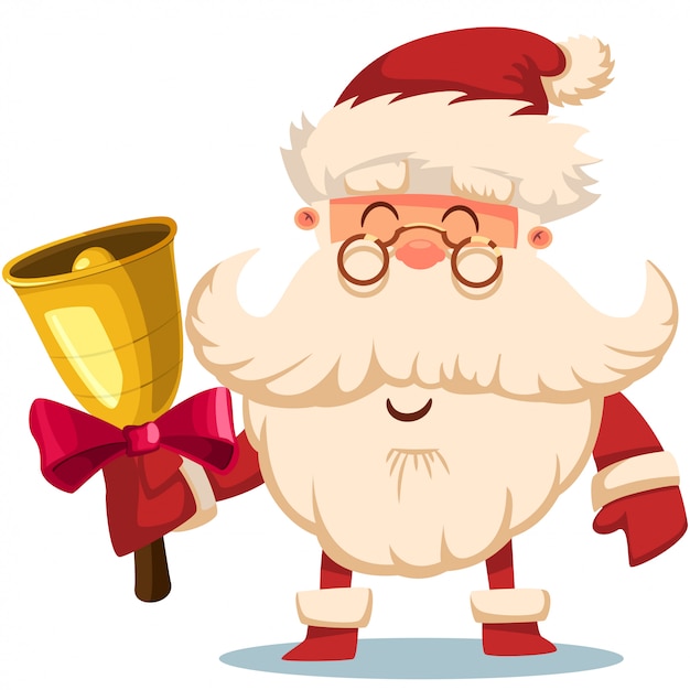 Pap Noel Con Campana De Oro Vector Ilustraci N De Dibujos Animados De