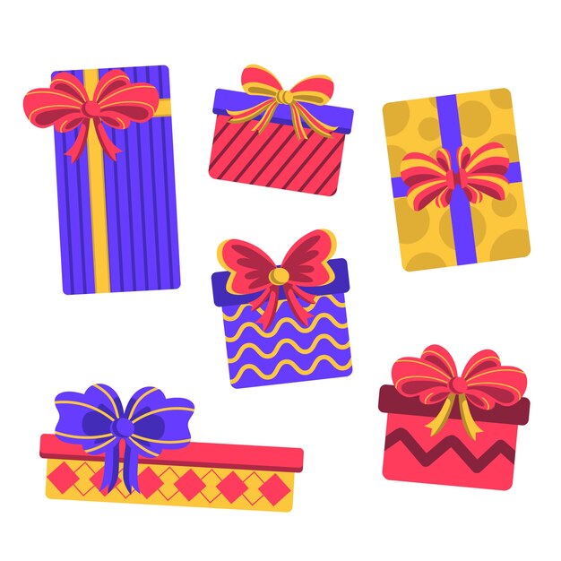 Papel Tapiz De Regalo De Navidad De Diseno Plano Vector Gratis