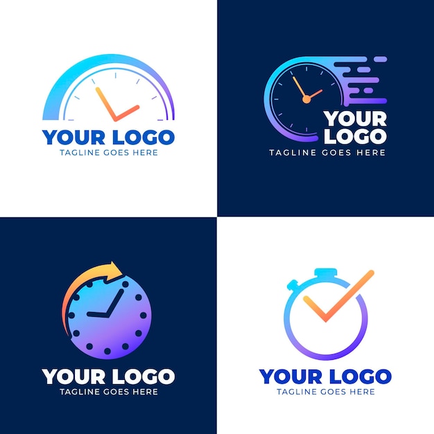 Paquete de logotipos de relojes degradados Vector Gratis