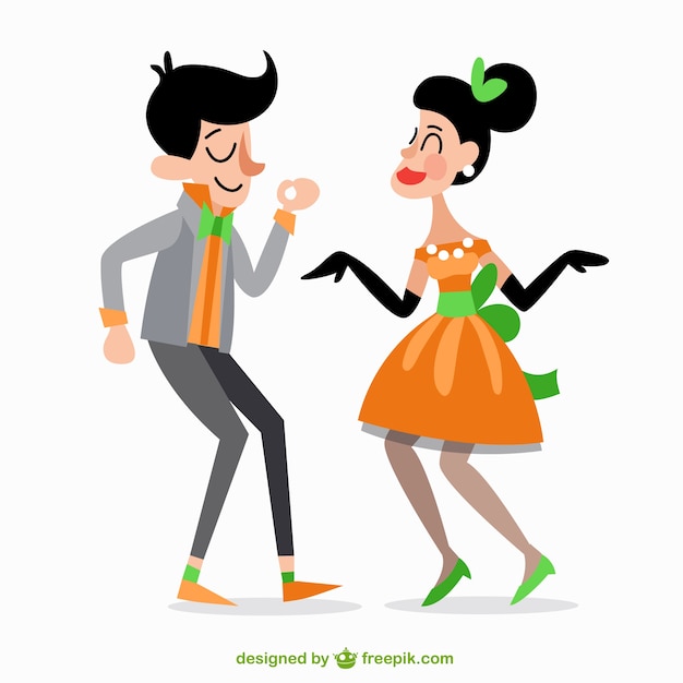 Pareja De Baile Vector Gratis