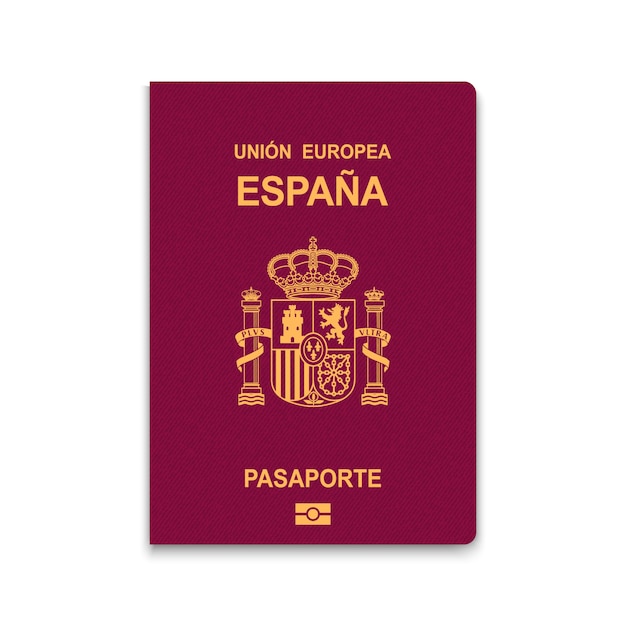 Pasaporte de españa | Vector Premium