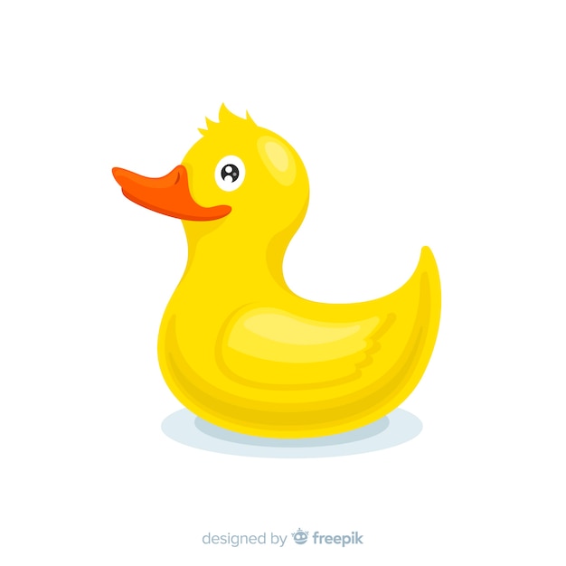 Patito De Goma Amarillo Plano Para Baño Vector Gratis