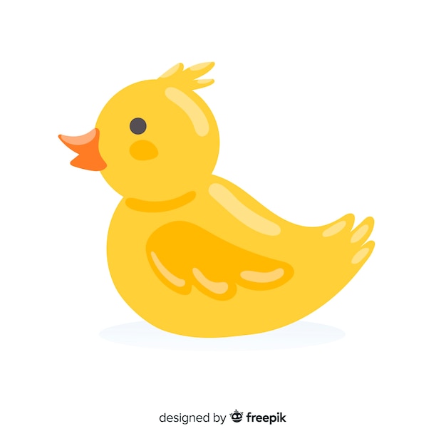 Pato de goma amarillo dibujado a mano | Vector Gratis