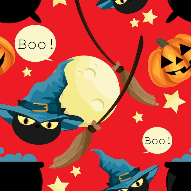 Patr N Sin Fisuras De Halloween Vector Premium