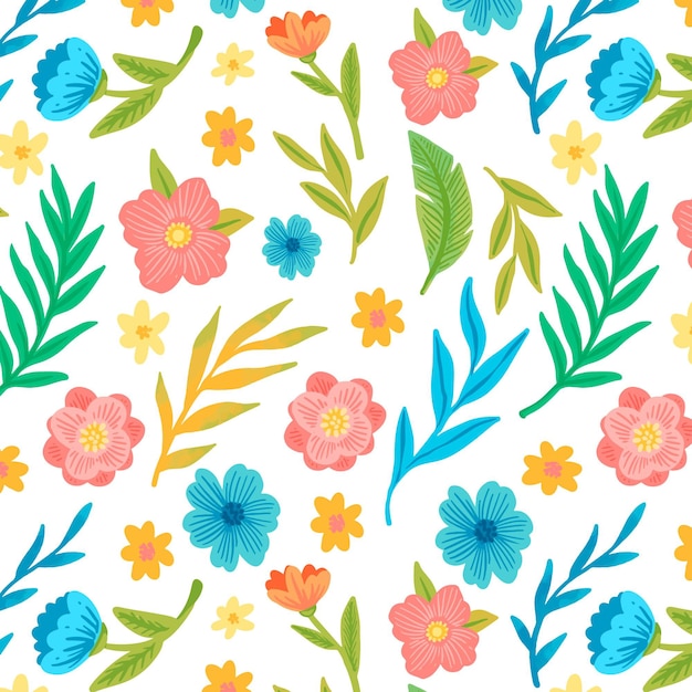 Patr N Floral Colorido Vector Premium