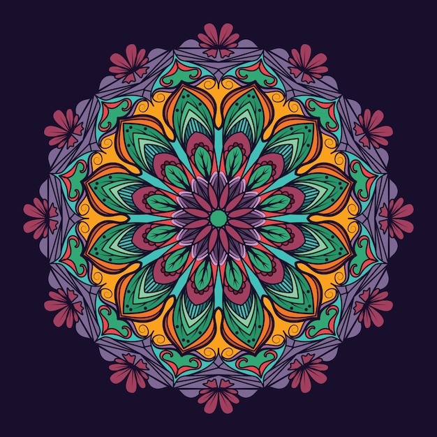 Patrón Mandala Complejo Vector Premium