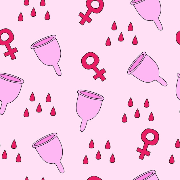 Patrón De Producto De Higiene Femenina Período De Tema De Menstruación De Copa Menstrual 2604