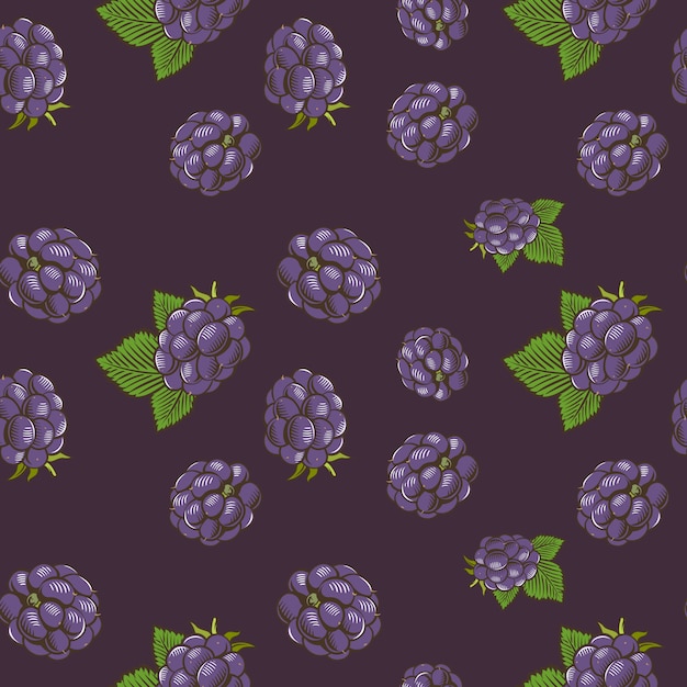 Patrones Sin Fisuras Con Moras En Estilo Vintage Vector Premium