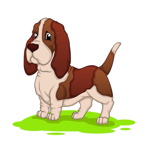 Perro De Caza Mascota De Dibujos Animados Vector Premium