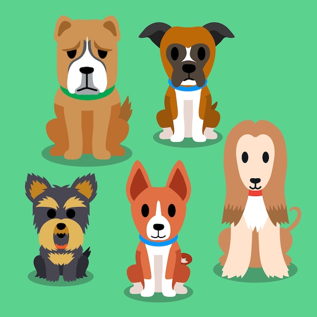 Perros De Dibujos Animados Vector Premium 