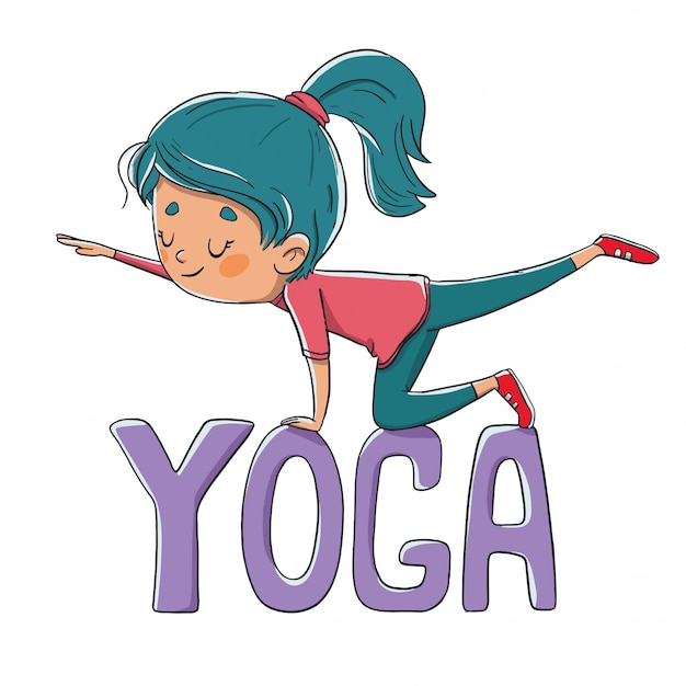 Persona haciendo yoga o pilates. Vector Premium 