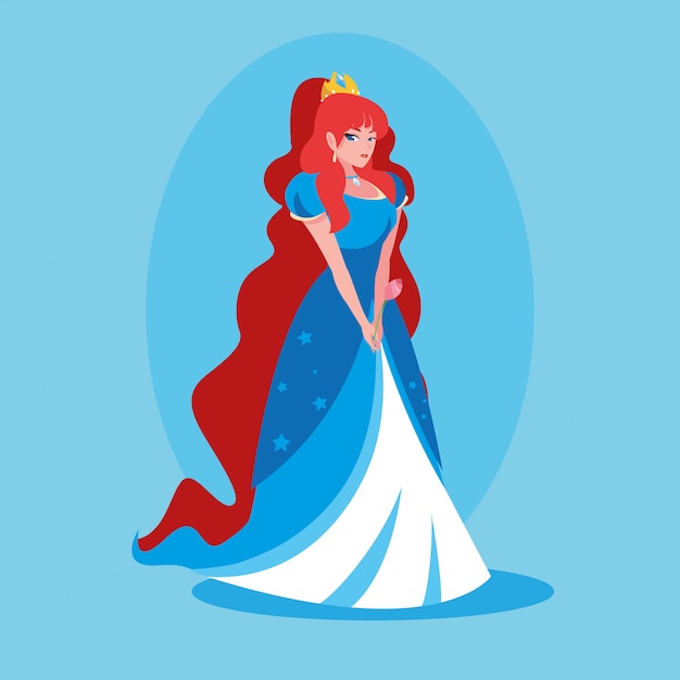 Personaje De Avatar De Fantas A De Princesa De Cuento De Hadas Vector