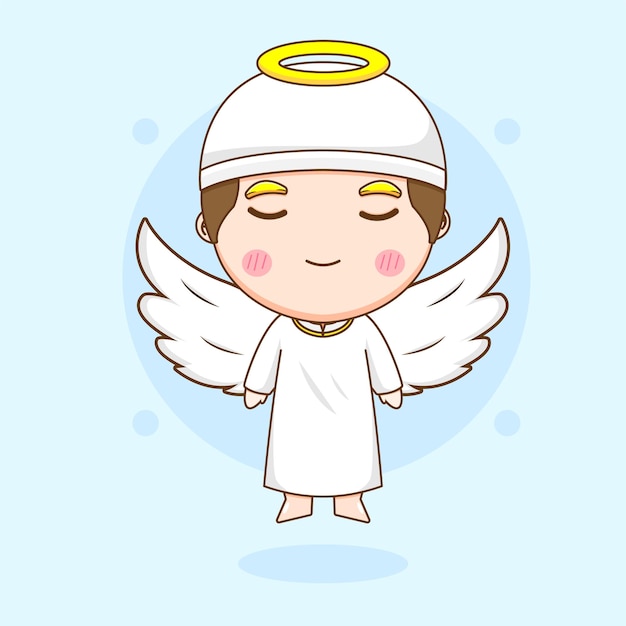 Personaje De Chico Lindo Como Un Angel Vector Premium