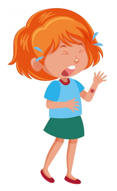 Un Personaje De Niña Llorando Vector Premium