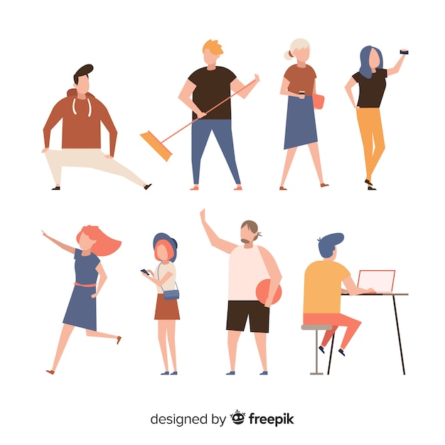 Personas Haciendo Diferentes Acciones Vector Gratis