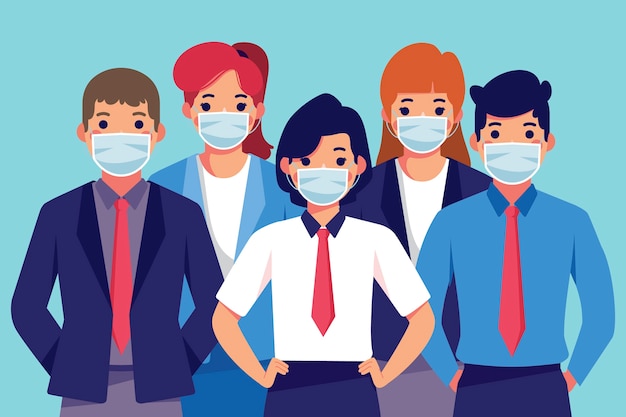 Personas con mascarilla médica | Vector Gratis