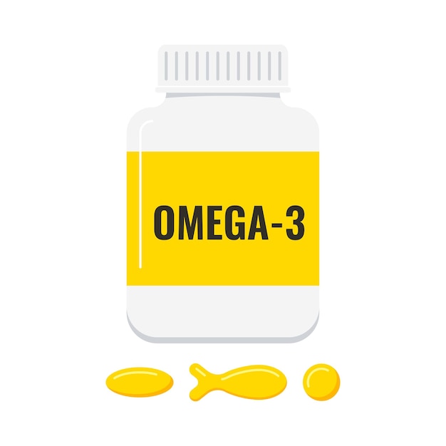 Píldora de gel de omega 3 de aceite de pescado con botella de plástico