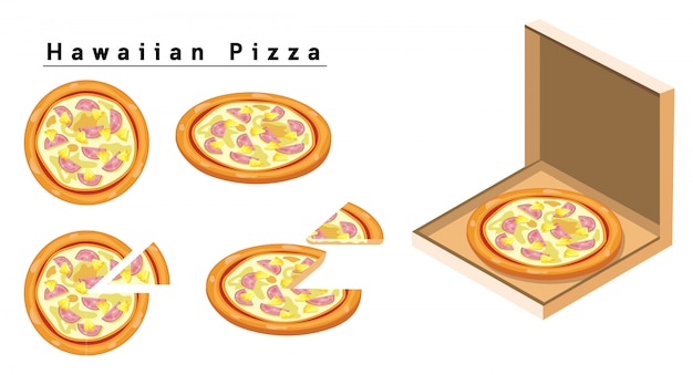 Pizza Hawaiana Vector Premium