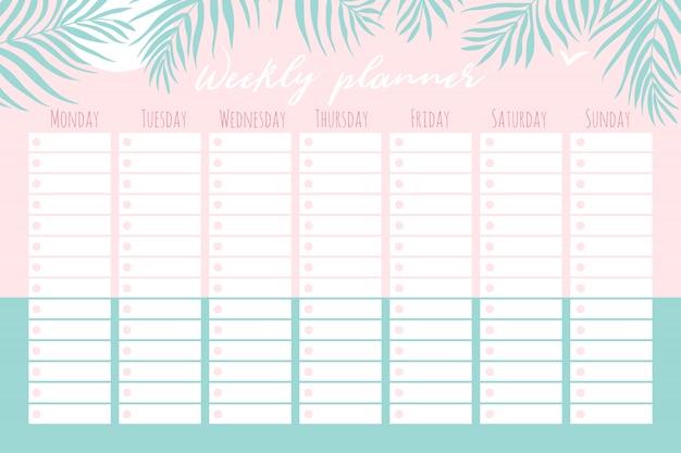 Planeador Semanal Plantillas Para Notas Para Hacer Y Comprar Listas Organizador Planificador Calendario Para Su Diseno Fondo Abstracto En Moderno Estilo Moderno Dibujado A Mano Paleta De Colores Pastel Vector Premium