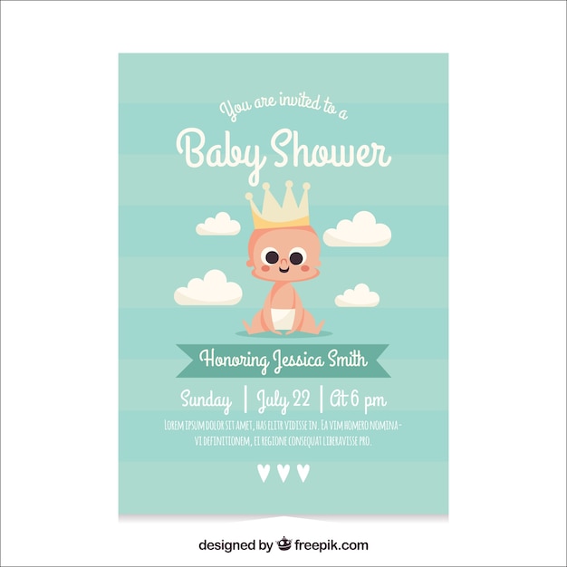 Plantilla De Baby Shower Para Nino Descargar Vectores Gratis