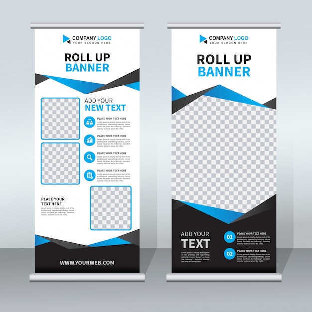 Plantilla De Banner Creativo Enrollable Vector Premium 