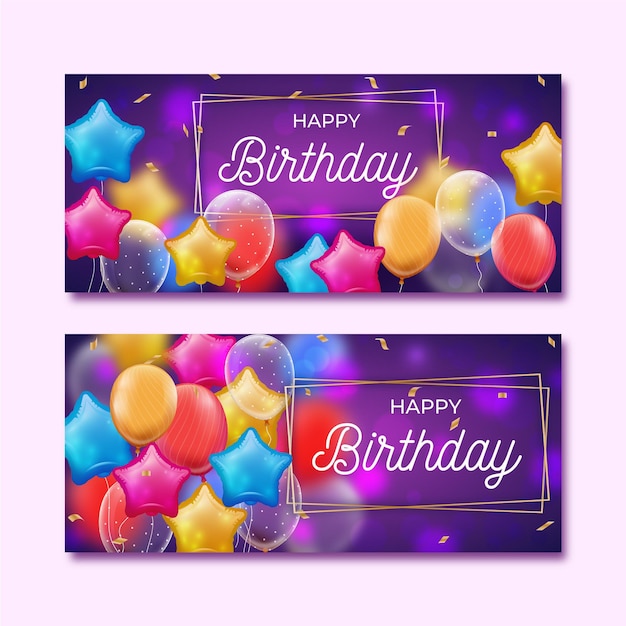 Plantilla de banners de cumpleaños | Vector Premium