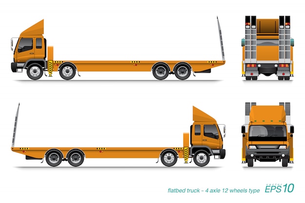 Plantilla De Camion De Plataforma Vector Premium