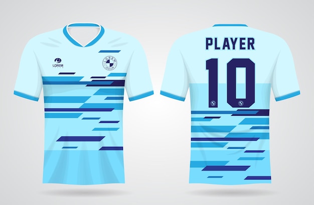 Plantilla de camiseta deportiva abstracta azul para uniformes de equipo