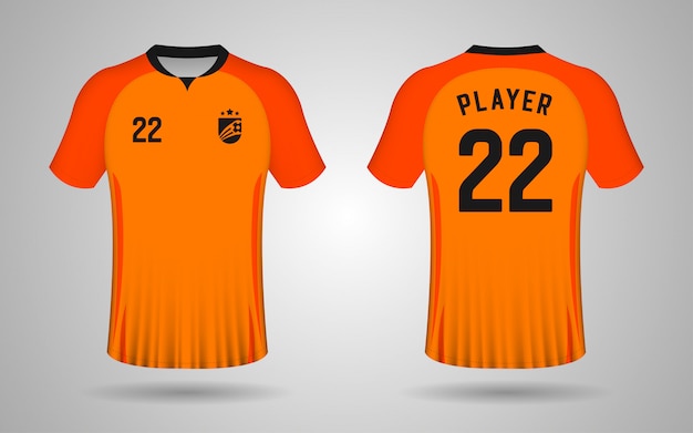 Plantilla de camiseta de fútbol naranja | Vector Premium