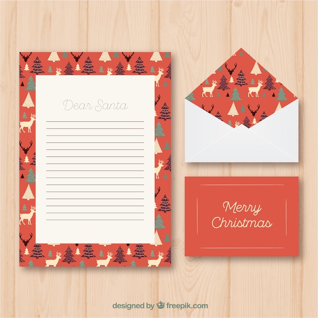 Plantilla De Carta Navideña In Vintage Style | Vector Gratis