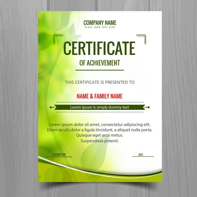 Download Plantilla de certificado verde brillante | Vector Gratis