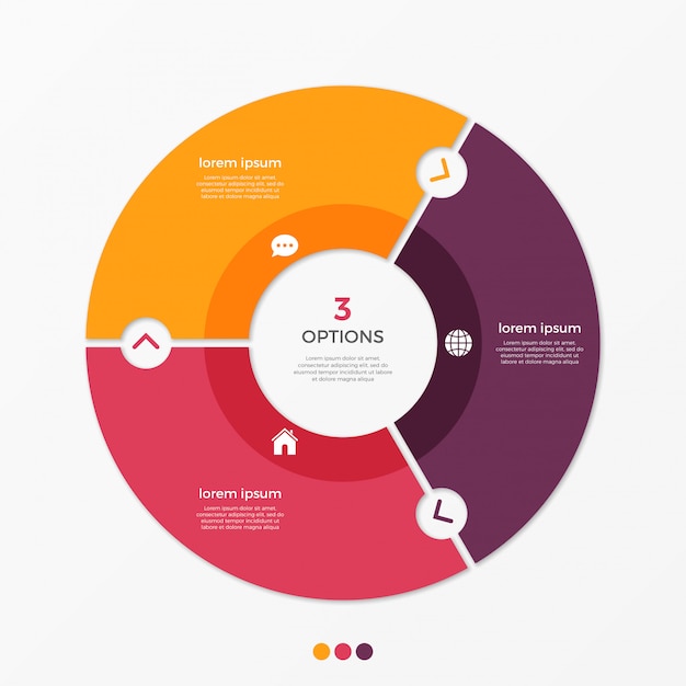 Plantilla de círculo gráfico infografía con opciones Vector Premium