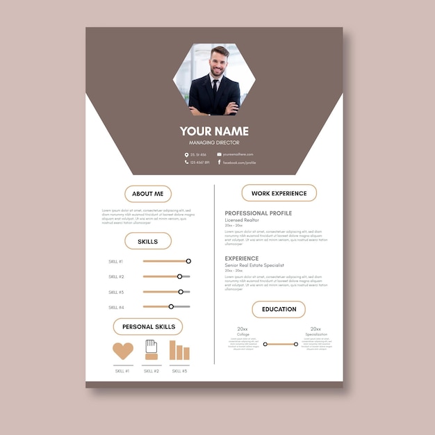 Plantilla De Curriculum Vitae Minimalista Vector Gratis