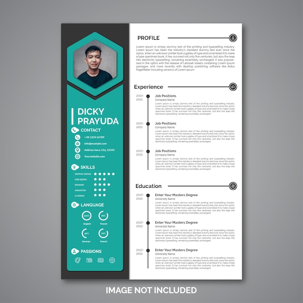 Plantilla De Curriculum Vitae Profesional Vector Premium 8329