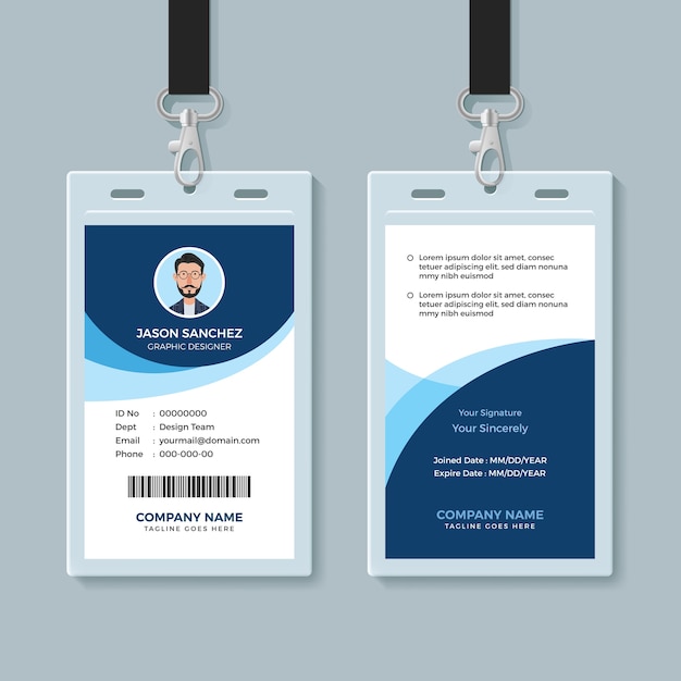 Download Plantilla de diseño de tarjeta de identificación de empleado simple y limpia | Descargar ...