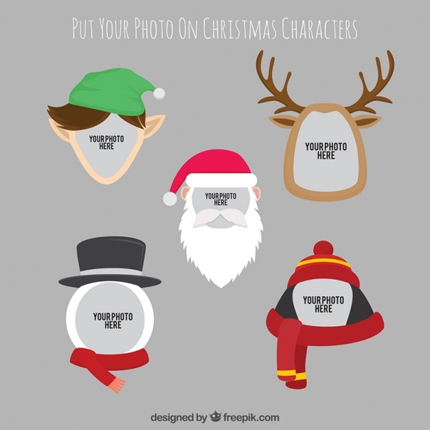 Plantilla De Fotos De Personajes Navideños Descargar Vectores Gratis 5495