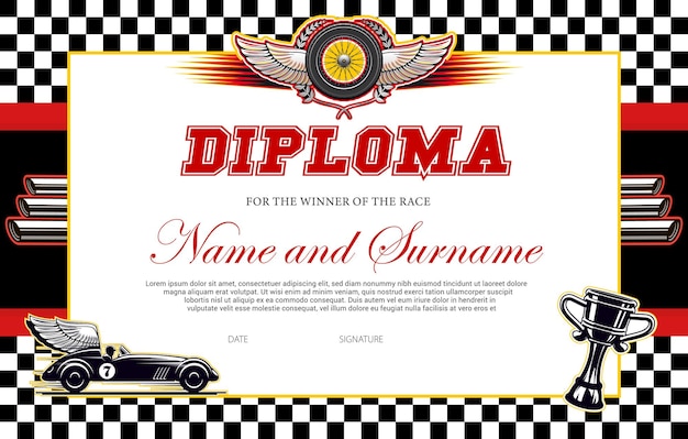 Plantilla De Diploma De Ganador De Carrera Frontera De Premio De