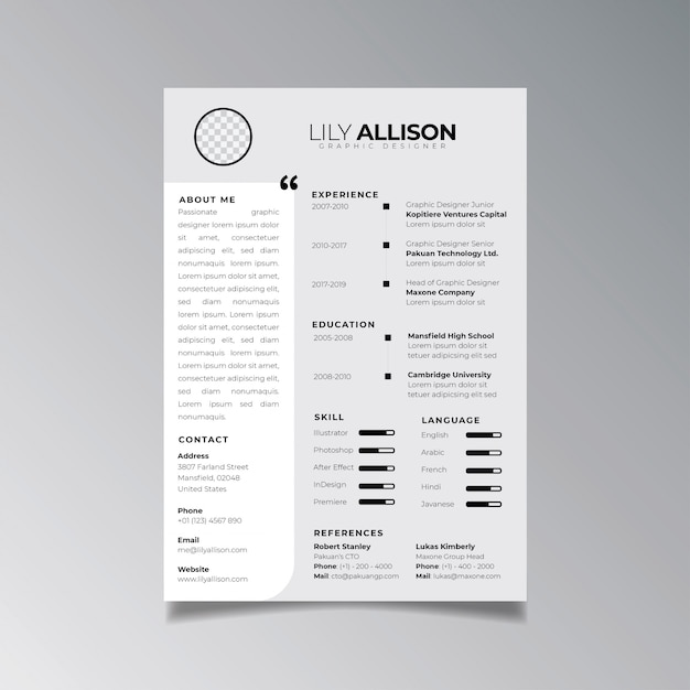 Plantilla de diseño de curriculum vitae profesional minimalista. vector de diseño de negocios ...