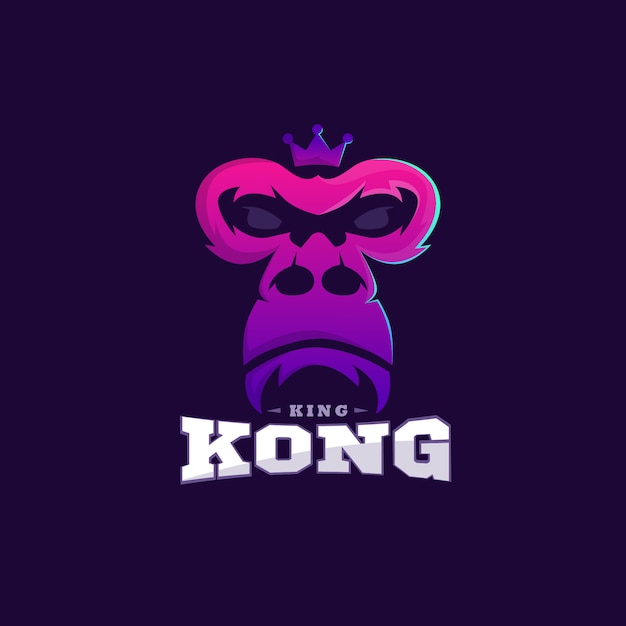 Plantilla de diseño de logo de king kong | Vector Premium
