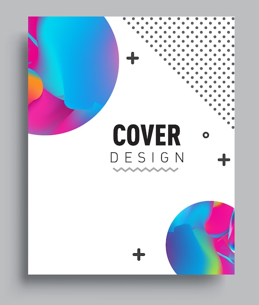 Plantilla de diseño de portada con fondo abstracto y colorido Vector