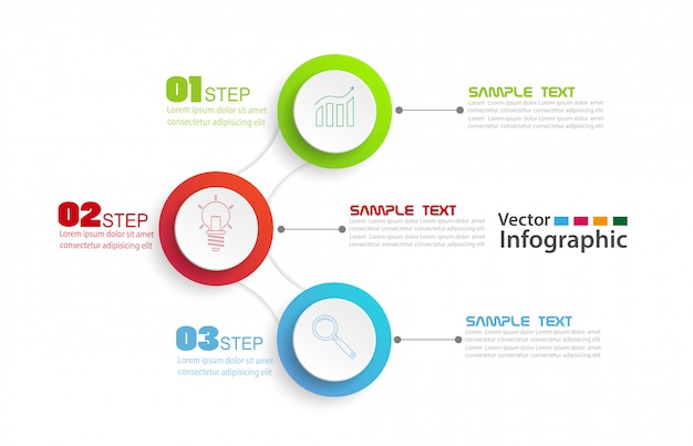 Plantilla De Dise O Vectorial Infograf A Con Pasos Vector Premium