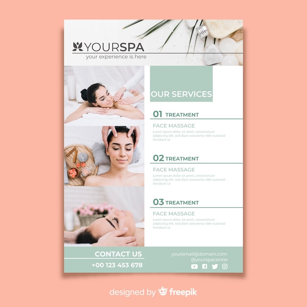 Plantilla De Documento De Spa Con Imagen Vector Gratis 3335