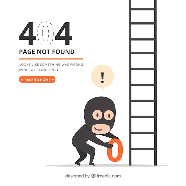 Plantilla de error 404 en estilo plano vector gratuito