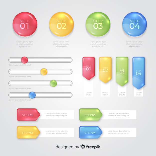 Plantilla De Gráficos Infográficos Múltiples Vector Gratis