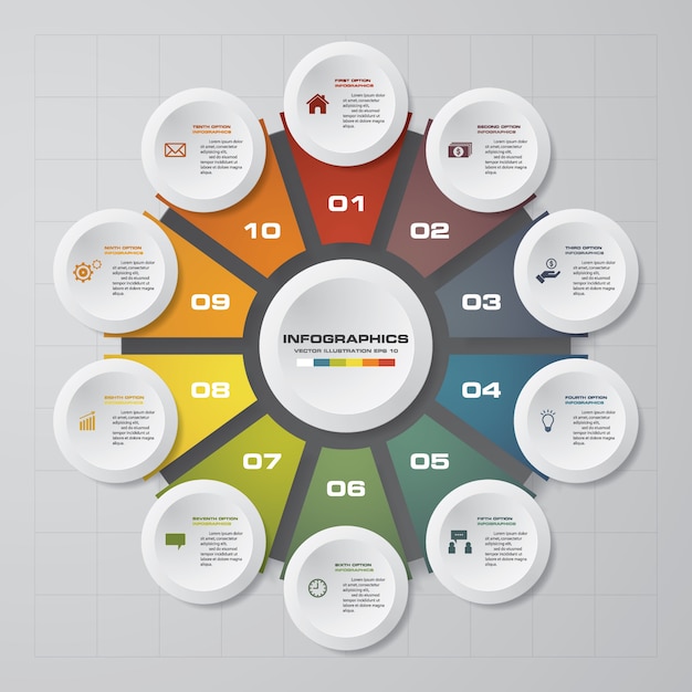 Plantilla De Infografía De Círculo Con 12 Opciones 690416 Vector En