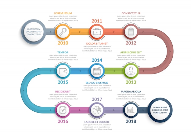 Plantilla De Infografia De Linea De Tiempo De Vector Vector Premium Images