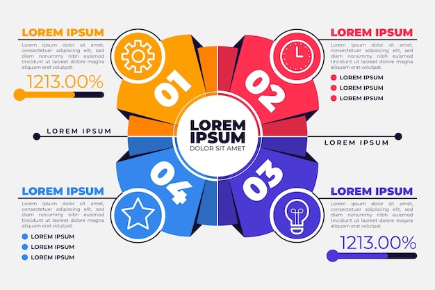 Plantilla De Infograf A De Diagrama Circular Plano Vector Gratis 58176