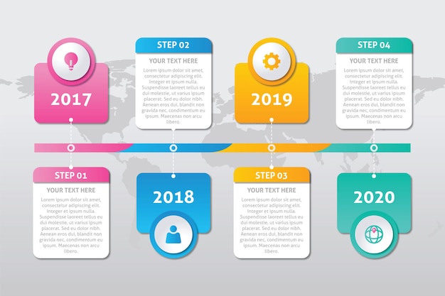 Plantilla De Infograf A De L Nea De Tiempo Plana Vector Gratis